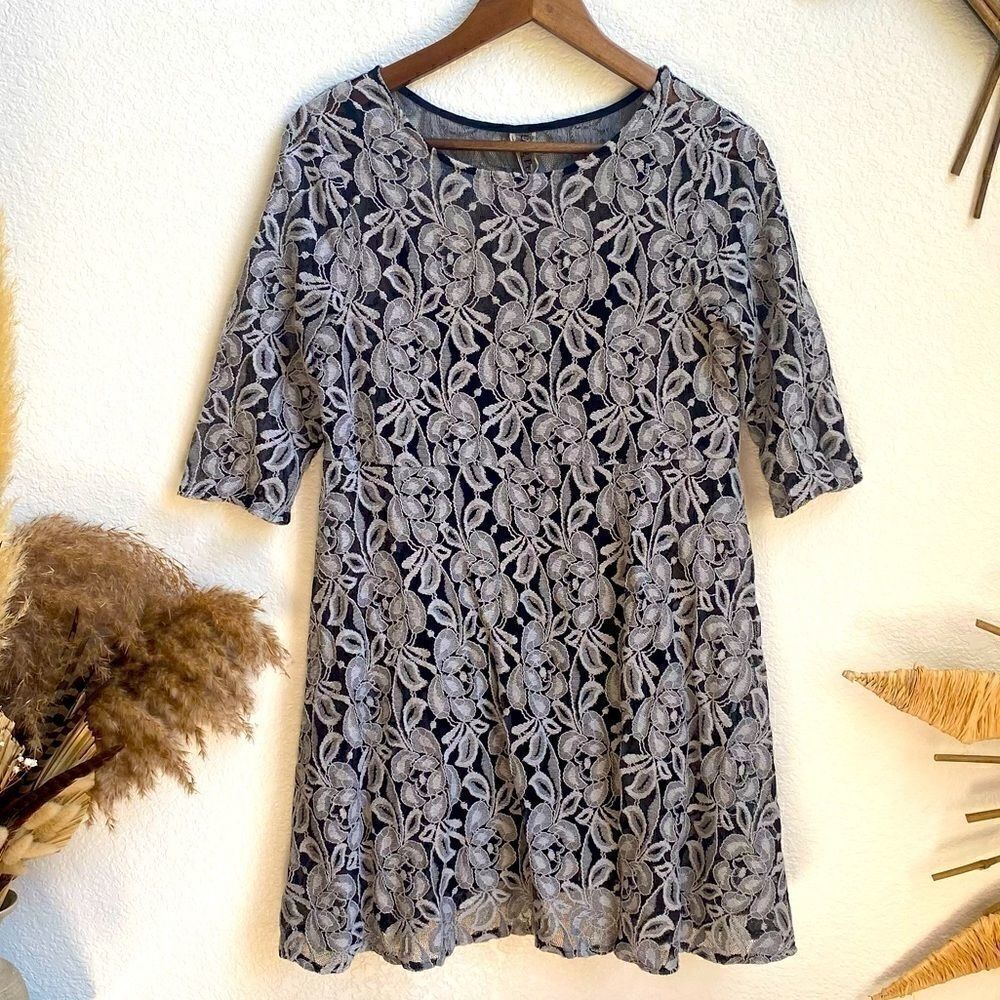 Free People floral lace dress with empire waist M